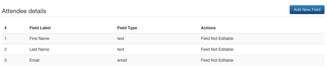 Form builder with the default fields